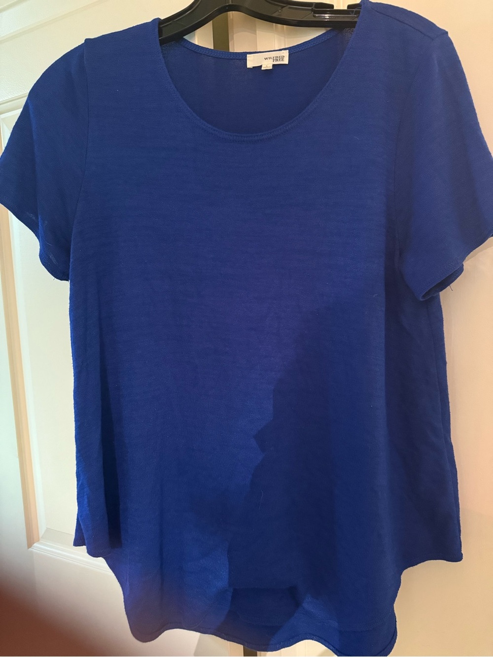 Wilfred Royal Blue Short-Sleeve Scoop Neck Top